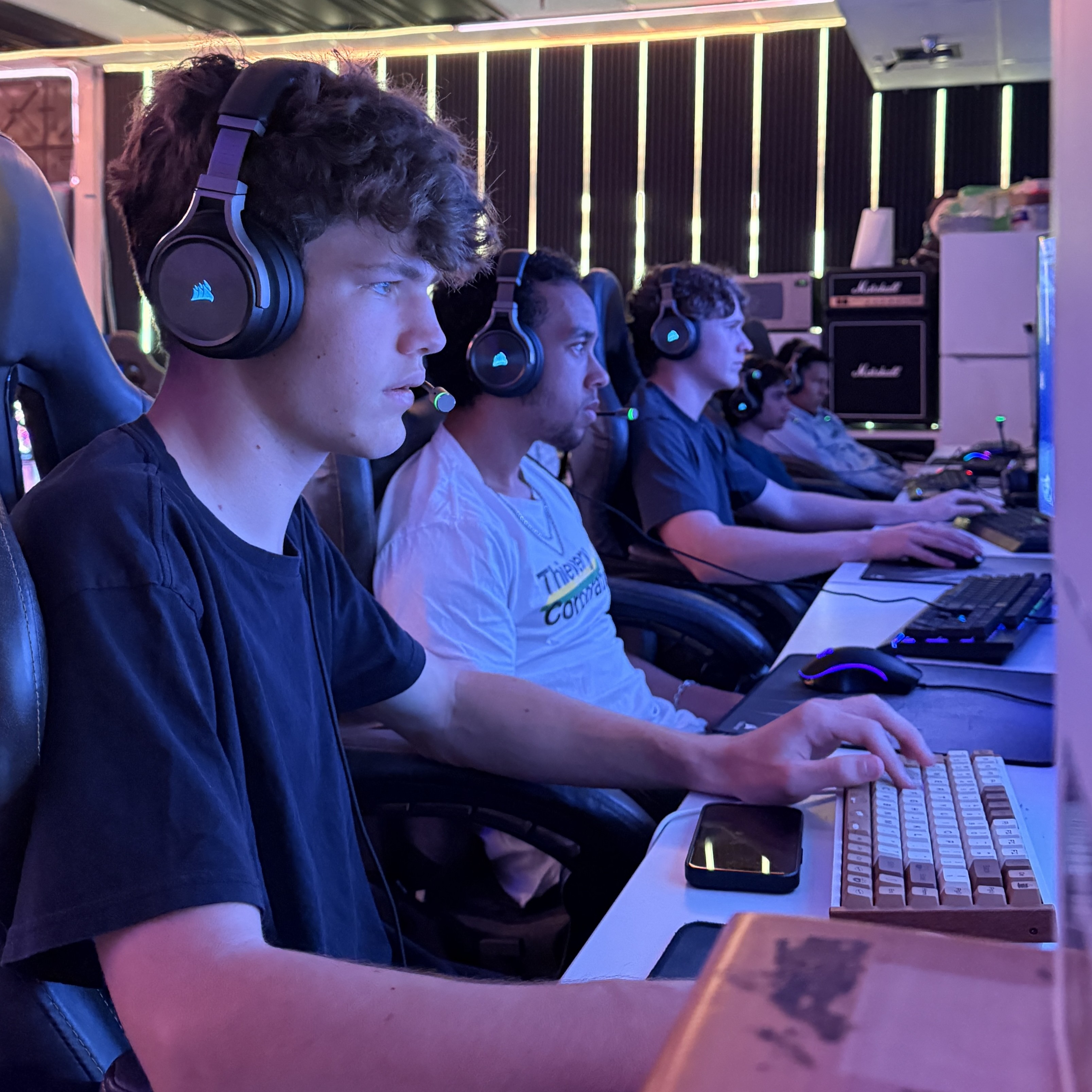 Students competing in the lab